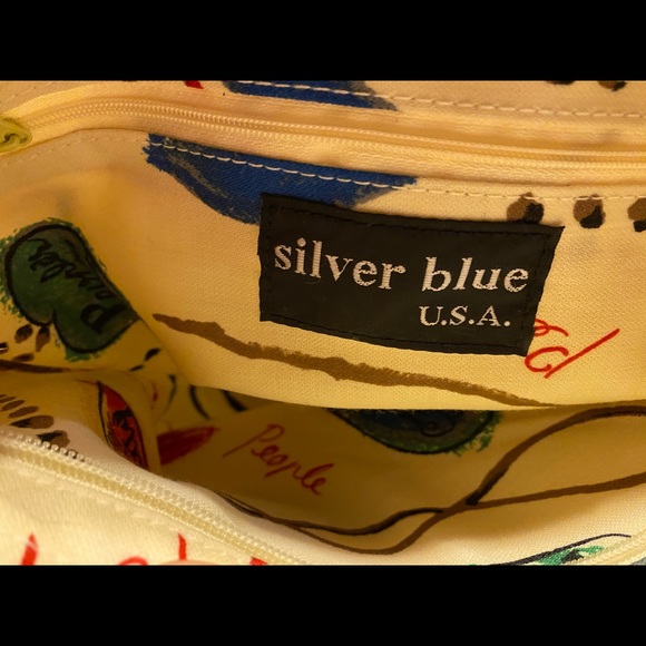 Silver Blue Clear Plastic Tote W/Fabric Insert NWT - Picture 10 of 16